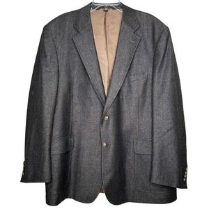 Haspel Blazer Sport Coat Jacket Mens‎ 48R Brown 60% Wool 40% Silk